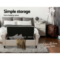 Artiss Storage Ottoman 125cm Blanket Box Taupe Linen