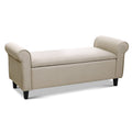 Artiss Storage Ottoman 125cm Blanket Box Taupe Linen