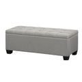 Artiss Storage Ottoman 97cm Button Linen Grey Blanket Box