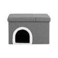 Artiss Storage Ottoman Foot Stool Cat Litter Box Enclosure Foldable Grey