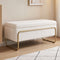 Artiss Storage Ottoman Boucle Padded Seat Footrest Hidden Storage Cream White
