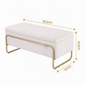 Artiss Storage Ottoman Boucle Padded Seat Footrest Hidden Storage Cream White