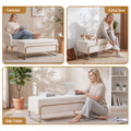 Artiss Storage Ottoman Boucle Padded Seat Footrest Hidden Storage Cream White
