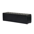 Artiss Storage Ottoman Blanket Box 140cm Black Leather