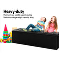 Artiss Storage Ottoman Blanket Box 140cm Black Leather