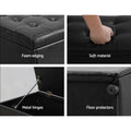 Artiss Storage Ottoman Blanket Box 140cm Black Leather