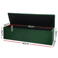 Artiss Storage Ottoman 140cm Velvet Green Blanket Box
