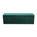 Artiss Storage Ottoman 140cm Velvet Green Blanket Box