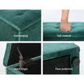 Artiss Storage Ottoman 140cm Velvet Green Blanket Box