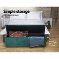 Artiss Storage Ottoman 140cm Velvet Green Blanket Box