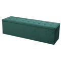 Artiss Storage Ottoman 140cm Velvet Green Blanket Box