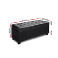 Artiss Storage Ottoman Blanket Box 97cm Black Leather