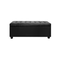Artiss Storage Ottoman Blanket Box 97cm Black Leather