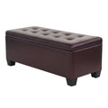 Artiss Storage Ottoman Blanket Box 97cm Brown Leather