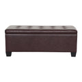 Artiss Storage Ottoman Blanket Box 97cm Brown Leather