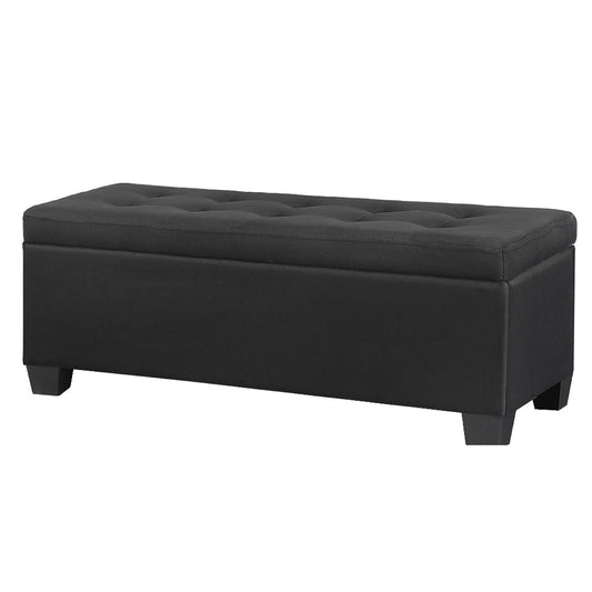 Artiss Storage Ottoman Blanket Box 97cm Black Linen