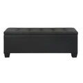 Artiss Storage Ottoman Blanket Box 97cm Black Linen