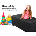Artiss Storage Ottoman Blanket Box 97cm Black Linen