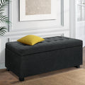 Artiss Storage Ottoman 97cm Charcoal Linen Blanket Box