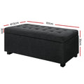 Artiss Storage Ottoman 97cm Charcoal Linen Blanket Box