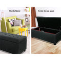 Artiss Storage Ottoman 97cm Charcoal Linen Blanket Box