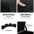 Artiss Storage Ottoman 97cm Charcoal Linen Blanket Box