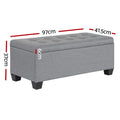 Artiss Storage Ottoman 97cm Linen Grey Blanket Box