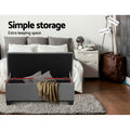 Artiss Storage Ottoman 97cm Linen Grey Blanket Box