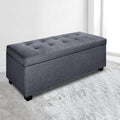 Artiss Storage Ottoman 97cm Linen Grey Blanket Box