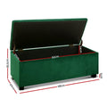 Artiss Storage Ottoman 97cm Velvet Green Blanket Box
