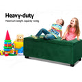 Artiss Storage Ottoman 97cm Velvet Green Blanket Box