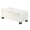 Artiss Storage Ottoman Blanket Box 97cm White Leather