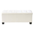 Artiss Storage Ottoman Blanket Box 97cm White Leather
