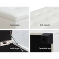 Artiss Storage Ottoman Blanket Box 97cm White Leather