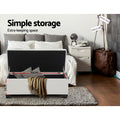 Artiss Storage Ottoman Blanket Box 97cm White Leather