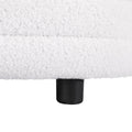 Artiss Storage Ottoman 87cm Oval Boucle Fabric Blanket Box