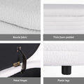 Artiss Storage Ottoman 87cm Oval Boucle Fabric Blanket Box