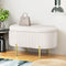 Artiss Storage Ottoman 87cm Oval Velvet Blanket Box White