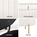 Artiss Storage Ottoman 87cm Oval Velvet Blanket Box White