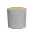 Artiss Storage Ottoman 40cm Round Grey Linen Blanket Box