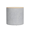 Artiss Storage Ottoman 40cm Round Grey Linen Blanket Box