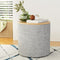 Artiss Storage Ottoman 40cm Round Grey Linen Blanket Box