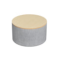 Artiss Storage Ottoman 60cm Round Linen Grey Blanket Box
