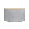 Artiss Storage Ottoman 60cm Round Linen Grey Blanket Box