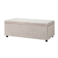 Artiss 97cm Storage Ottoman Blanket Box Velvet Taupe