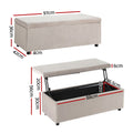 Artiss 97cm Storage Ottoman Blanket Box Velvet Taupe