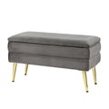 Artiss Ottoman Storage Footstool Velvet Grey