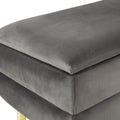 Artiss Ottoman Storage Footstool Velvet Grey