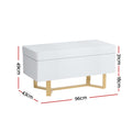 Artiss Storage Ottoman Blanket Box Criss Cross Linen White