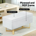 Artiss Storage Ottoman Blanket Box Criss Cross Linen White